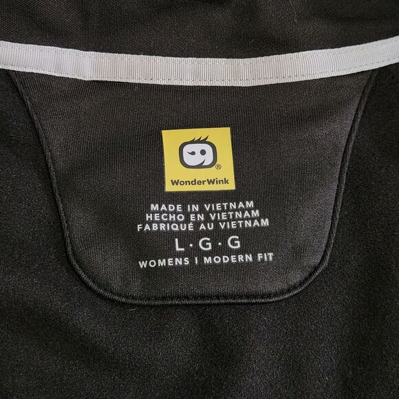 Wonder Wink Scrubs Full Zip Fleece Vest Black Collarless Pockets Women's Large - Picture 7 of 11